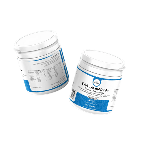 EAA - AMINOS 9+ Premium-Komplex - 30 Stickbeutel, vegan, ohne Füllstoffe, mit Kirschgeschmack
