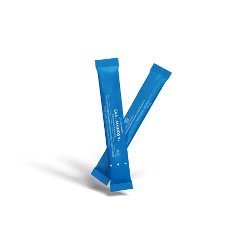 EAA - AMINOS 9+ Premium-Komplex - 30 Stickbeutel, vegan, ohne Füllstoffe, mit Kirschgeschmack