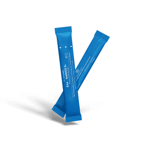 EAA - AMINOS 9+ Premium-Komplex - 30 Stickbeutel, vegan, ohne Füllstoffe, mit Kirschgeschmack