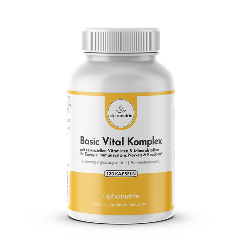 Basic Vital Komplex - 120 vegane Kapseln Premium ohne Füllstoffe