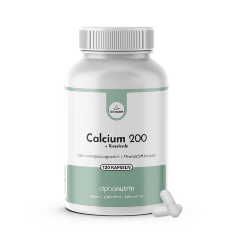 Calcium 200 + Kieselerde - 120 vegane Kapseln ohne Zusatzstoffe