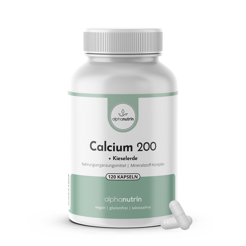 Calcium 200 + Kieselerde (Silicium) - 120 vegane Kapseln