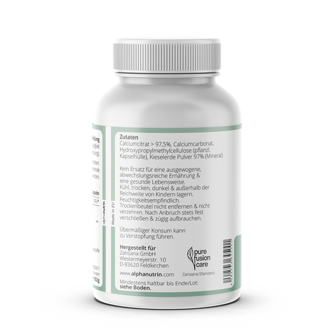 Calcium 200 + Kieselerde - 120 vegane Kapseln ohne Zusatzstoffe