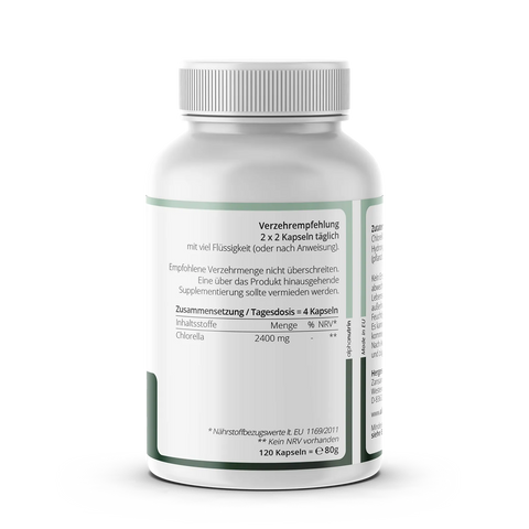 Chlorella 600 - 120 vegane Kapseln ohne Füllstoffe