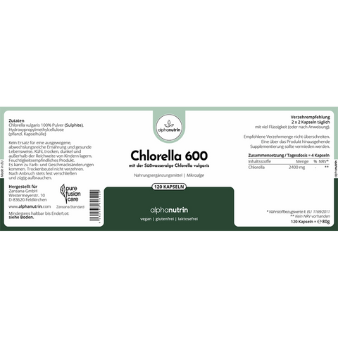 Chlorella 600 - 120 vegane Kapseln ohne Füllstoffe