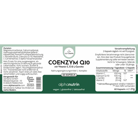 Coenzym Q10 Komplex - 60 vegane Kapseln
