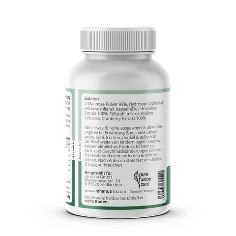 D-Mannose 500 Komplex - 90 vegane Kapseln ohne Zusatzstoffe