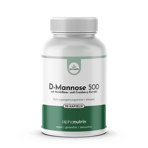 D-Mannose 500 Komplex - 90 vegane Kapseln ohne Zusatzstoffe