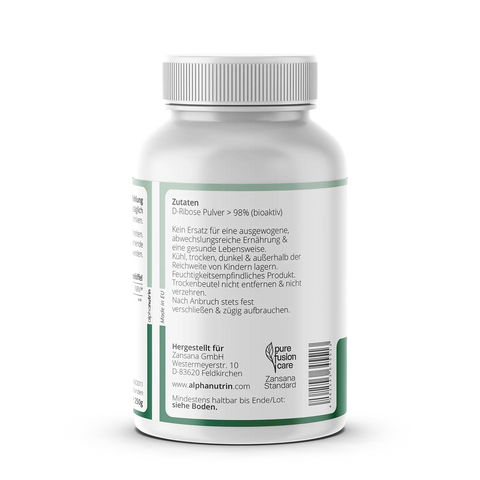 D-Ribose - 250 Gramm veganes Pulver ohne Füllstoffe