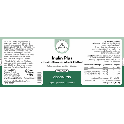 Inulin Plus - 90 vegane Kapseln ohne Füllstoffe