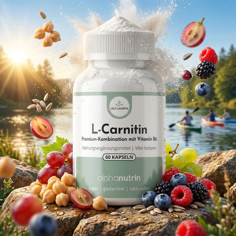 L-Carnitin + Vitamin B6 - 60 vegane Kapseln ohne Füllstoffe