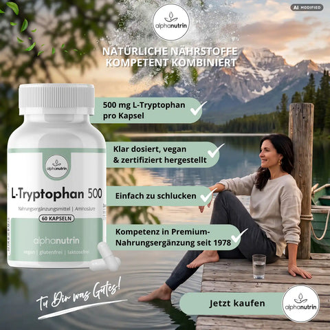 L-Tryptophan 500 - 60 vegane Kapseln ohne Füllstoffe