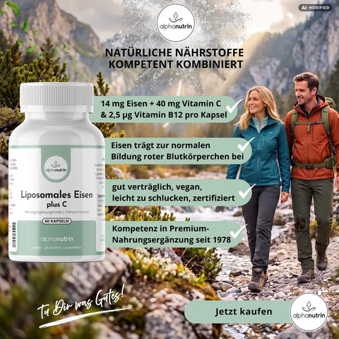 Liposomales Eisen plus C - 60 vegane Kapseln mit B12