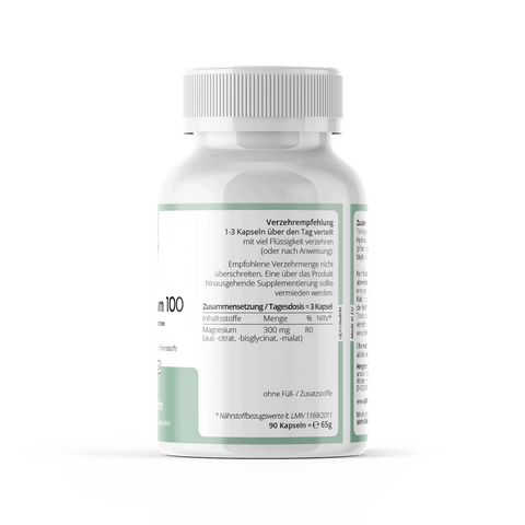 Magnesium 100 - 90 vegane Kapseln ohne Zusatzstoffe