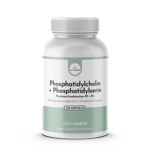 Phosphatidylcholin + Phosphatidylserin PC+PS - 120 vegane Kapseln ohne Zusatzstoffe