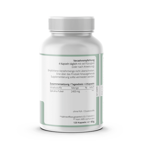 Spirulina 600 - 120 vegane Kapseln ohne Füllstoffe