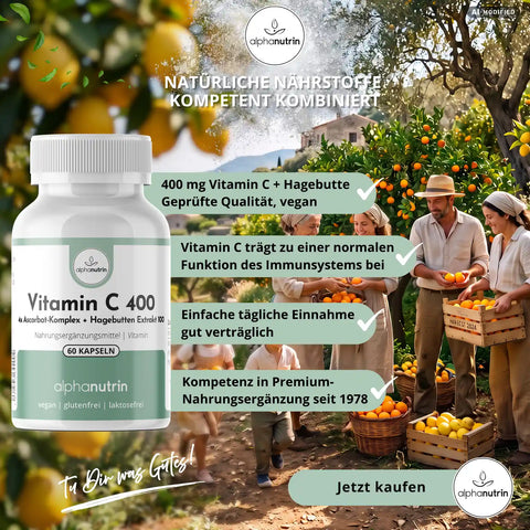 Vitamin C 400 - 60 Kapseln ohne Füllstoffe