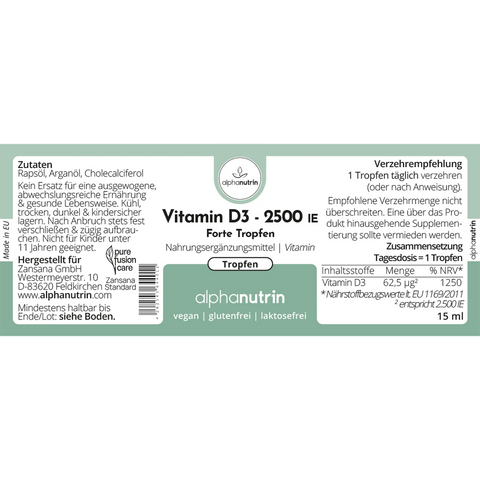 Vitamin D3 2500IE Forte Tropfen - 15 ml